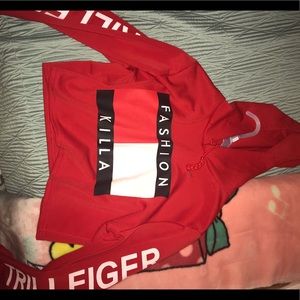 Fashion killa crop top hoodie trillfiger